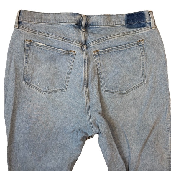 Abercrombie & Fitch The Dad High Rise Jeans Size 34 Lightwash Crossover Waist - Picture 4 of 7